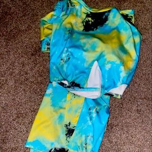 Two piece biker shots with crop top